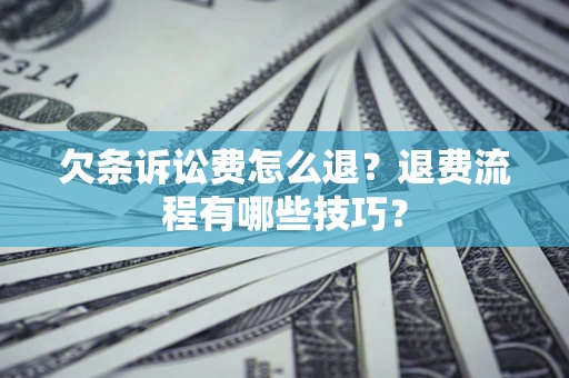 北京欠条诉讼费怎么退？退费流程有哪些技巧？